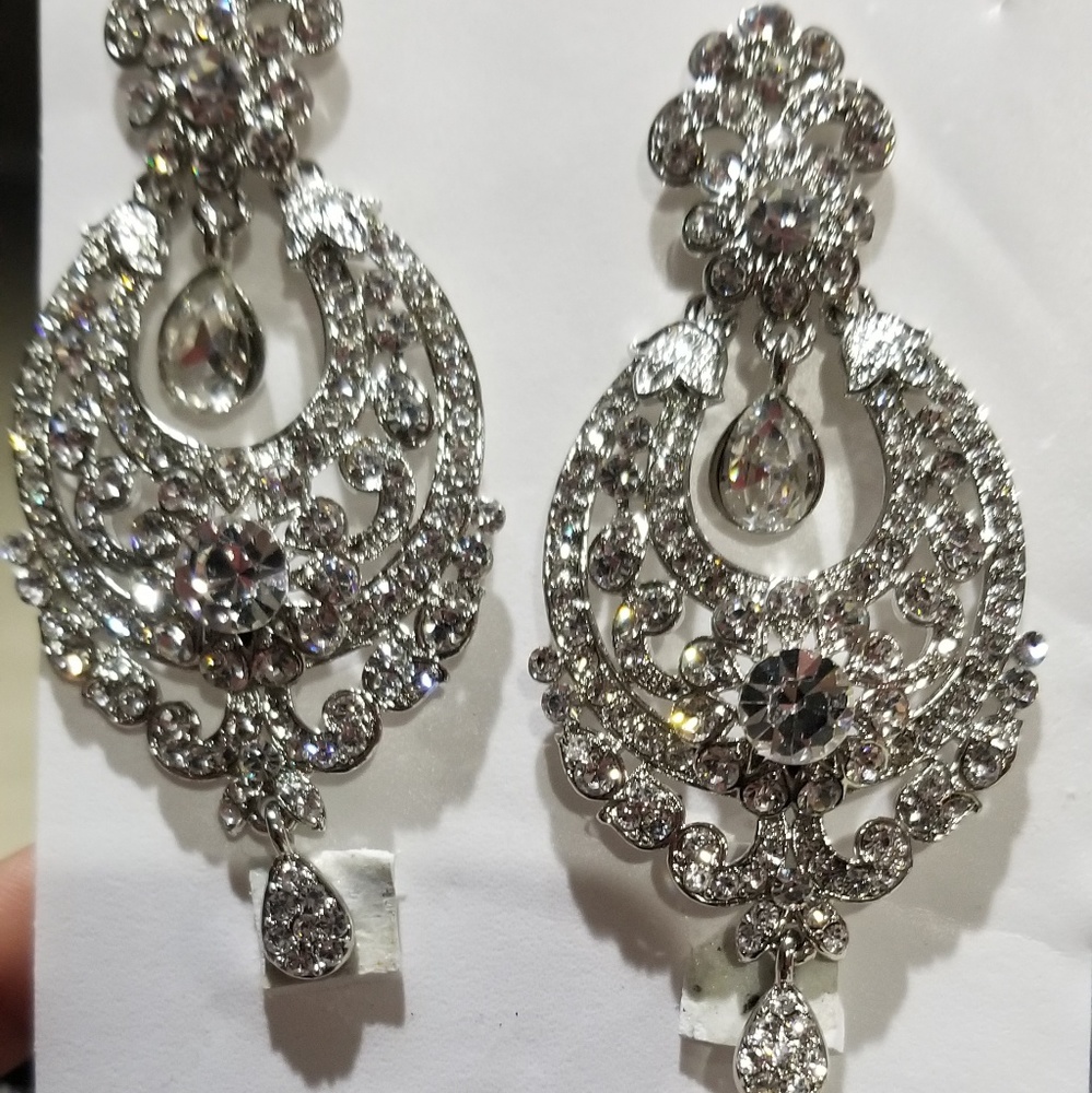 Silver Crystal Earrings